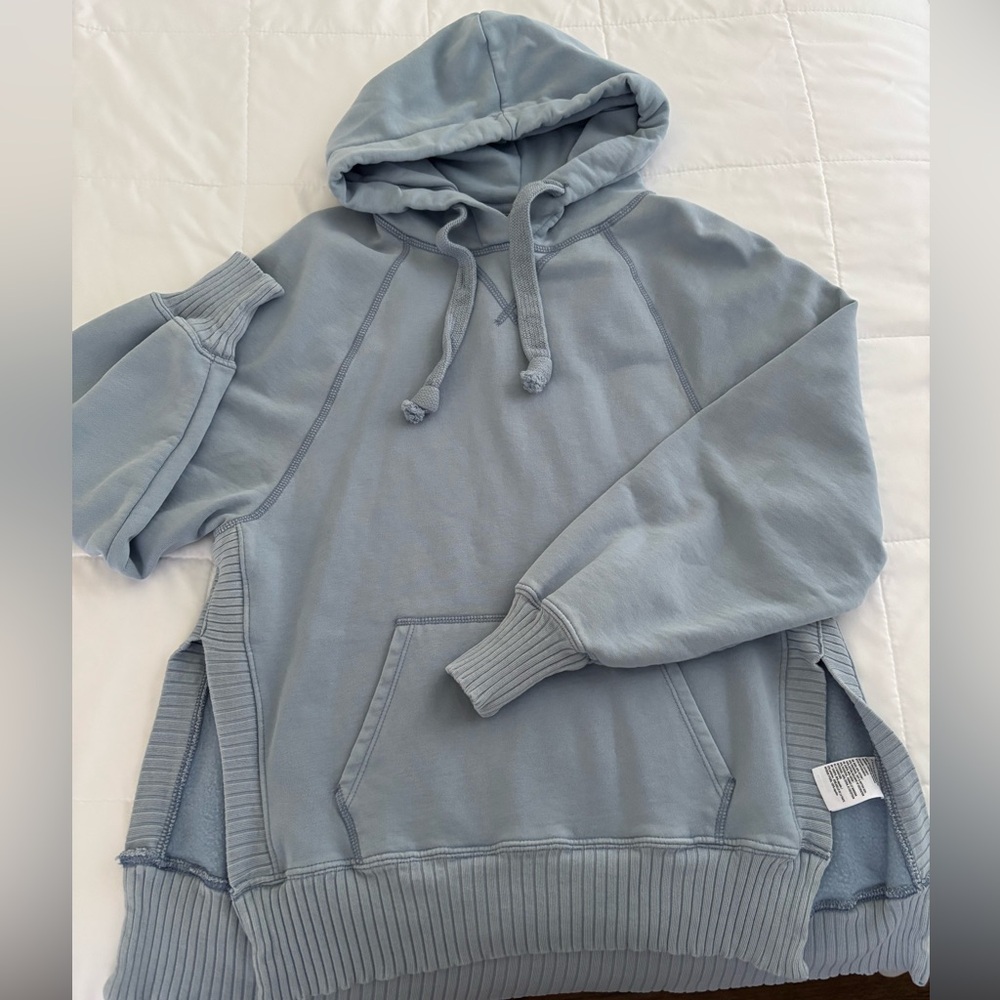 Light Blue/Grey American Eagle Relaxed Fit Hoodie, size XS